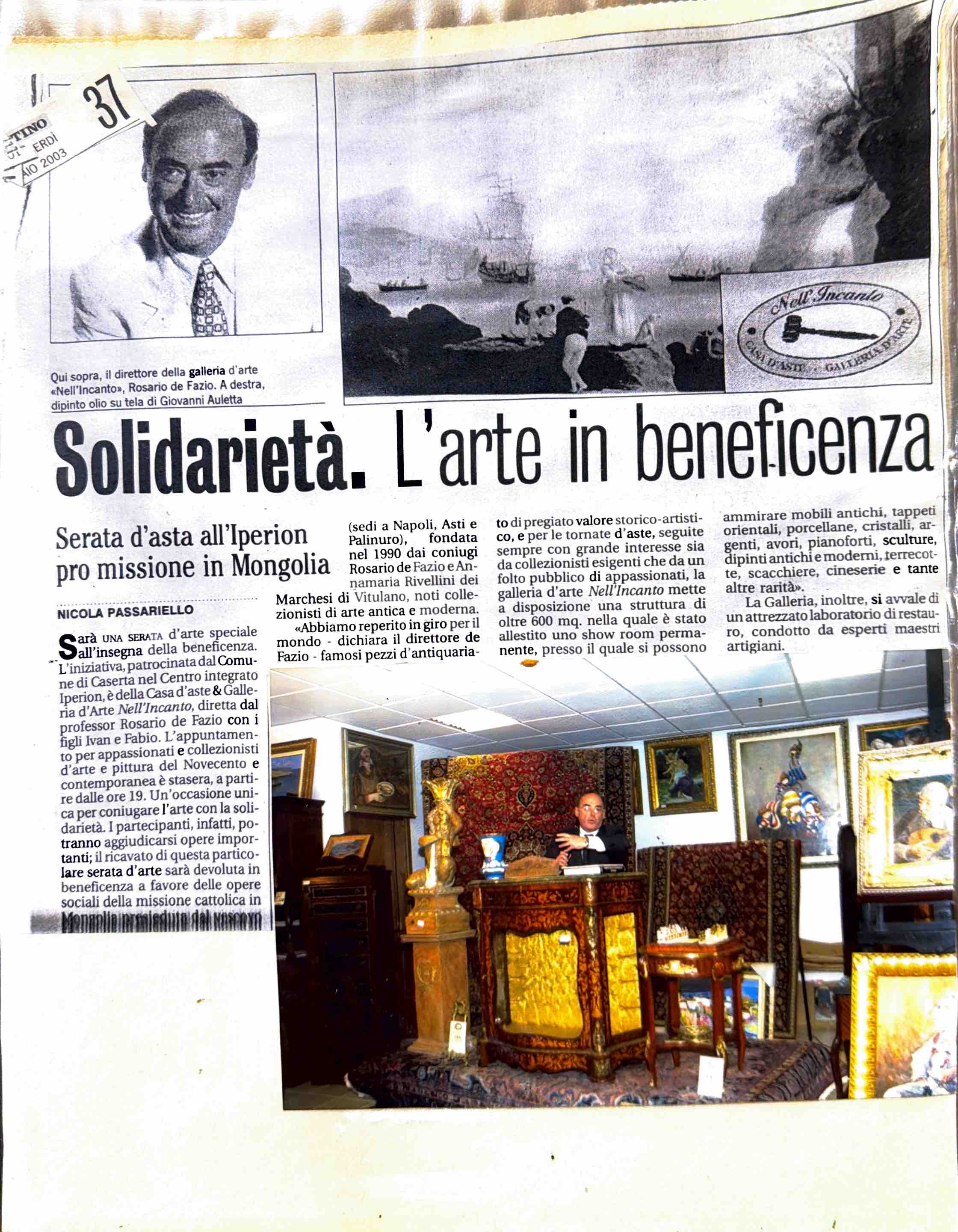 Solidarietà, l’arte in beneficenza