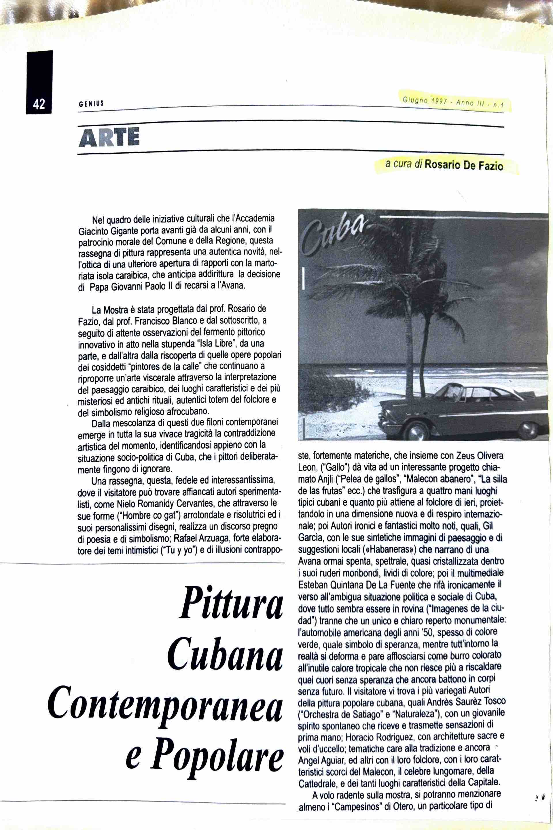 Pittura Cubana Contemporanea e Popolare